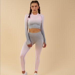 Gymshark Ombre Seamless Crop Top - Long Sleeve